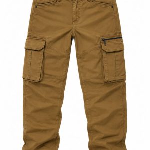 Men's Dark Brown Cargo Utility Pants – Multiple Pockets & Durable Design