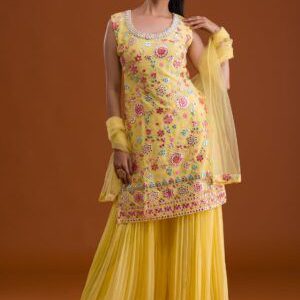 Yellow Gotapatti Georgette Designer Salwar Suit