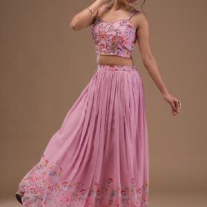 Printed Georgette Ready-Made Lehenga - Traditional Elegance Meets Modern Style